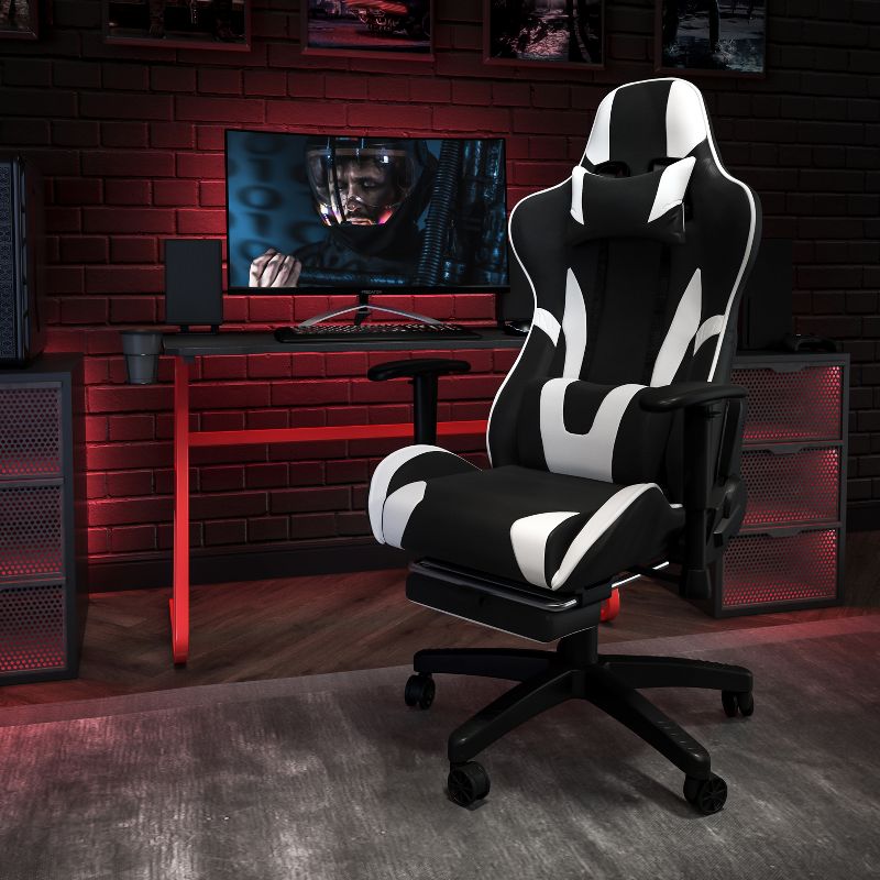 Flash Furniture Gaming Desk and Footrest Reclining Gaming Chair Set with Cup Holder and Headphone Hook, 3 of 13