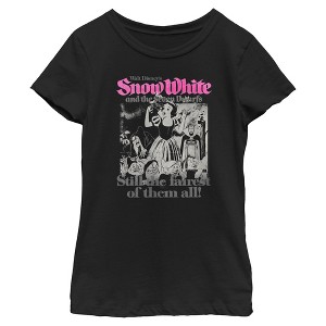 Girls Snow White and the Seven Dwarfs Black and White Still the Fairest of Them All T Shirt - 1 of 4