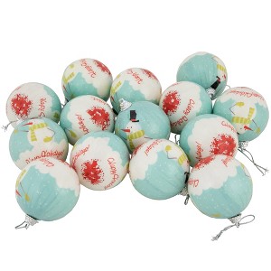 Northlight 14-Piece Snowmen 'Happy Holidays' Decoupage Christmas Ball Ornament Set, 2.25"(60mm) - 1 of 4