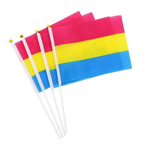 Juvale 60 Pack Pansexual Pride Flag Handheld Stick Flags Lgbtq Accessories 12 In Target