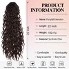 Alilang 22-Inch Long Curly Black Drawstring Ponytail Extension for Women Soft Synthetic Wavy Clip-In Hairpiece - image 4 of 4