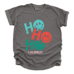 S.W.Smiley Ho Ho Ho Stacked - Garment Dyed Tee - 1 of 3