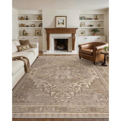 Abynow Medallion Distressed Persian Indoor Area Rug