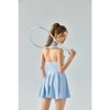 Clotth Women's Halter Neck Color-Block Tennis Dress - Sleeveless Jumpsuit with Built-in Bra, Flared Skirt, Sporty and Stylish - 2 of 4
