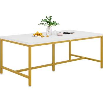 Tribesigns 6FT Rectangle Dining Table for 6, Modern Dinner Table with Heavy Duty Metal Legs for Dining Room, Kitchen, Living Room