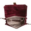 Pavilion Gift Company - Wine - Velvet  Crossbody Bag - Handbags - 3 of 4