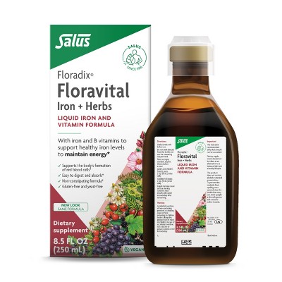 Floradix Floravital Liquid Iron & Vitamins Formula - Liquid Iron Supplement with B Complex Vitamins, Vitamin C & Herbs for Energy Support*