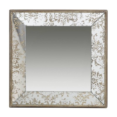 Large Dual Purpose Square Mirror Tray Gold - A&B Home
