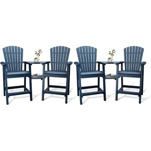 Adirondack Barstool Set of 2, Outdoor Tall Chairs with Tray for Deck, Balcony, or Backyard - 1 of 4
