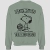 Men's Peanuts Snoopy Tennis Club Crewneck Pullover Sweatshirt - Green - 3 of 4