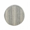 HomeRoots 18" Gray Polyester Round Striped Indoor Outdoor Pouf Ottoman - 4 of 4