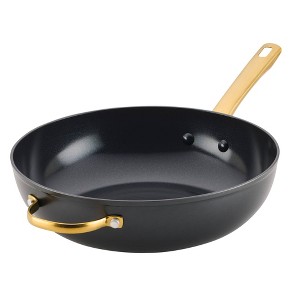Farberware 12.25" Forged Induction Ceramic Nonstick Stir-Fry Pan with Helper Handle Black - 1 of 2