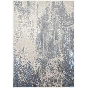 Azure Modern Watercolor Gray/Blue/Ivory Area Rug