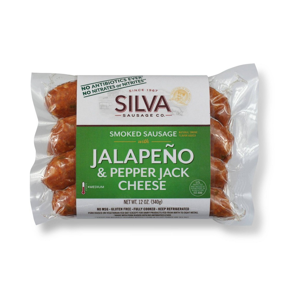 SMOKED SAUSAGE WITH JALAPENO PEPPERS AND REAL PEPPER JACK CHEESE