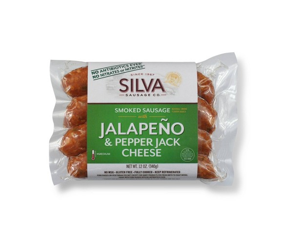 Silva Jalapeno & Pepper Jack Cheese Smoked Sausage - 12oz