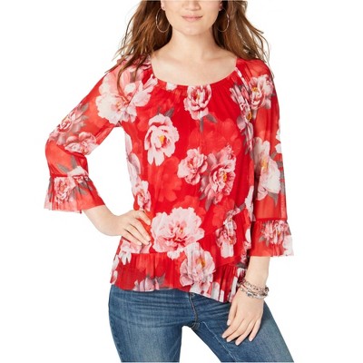 I.N.C International Concepts Womens Laye, Red, Medium
