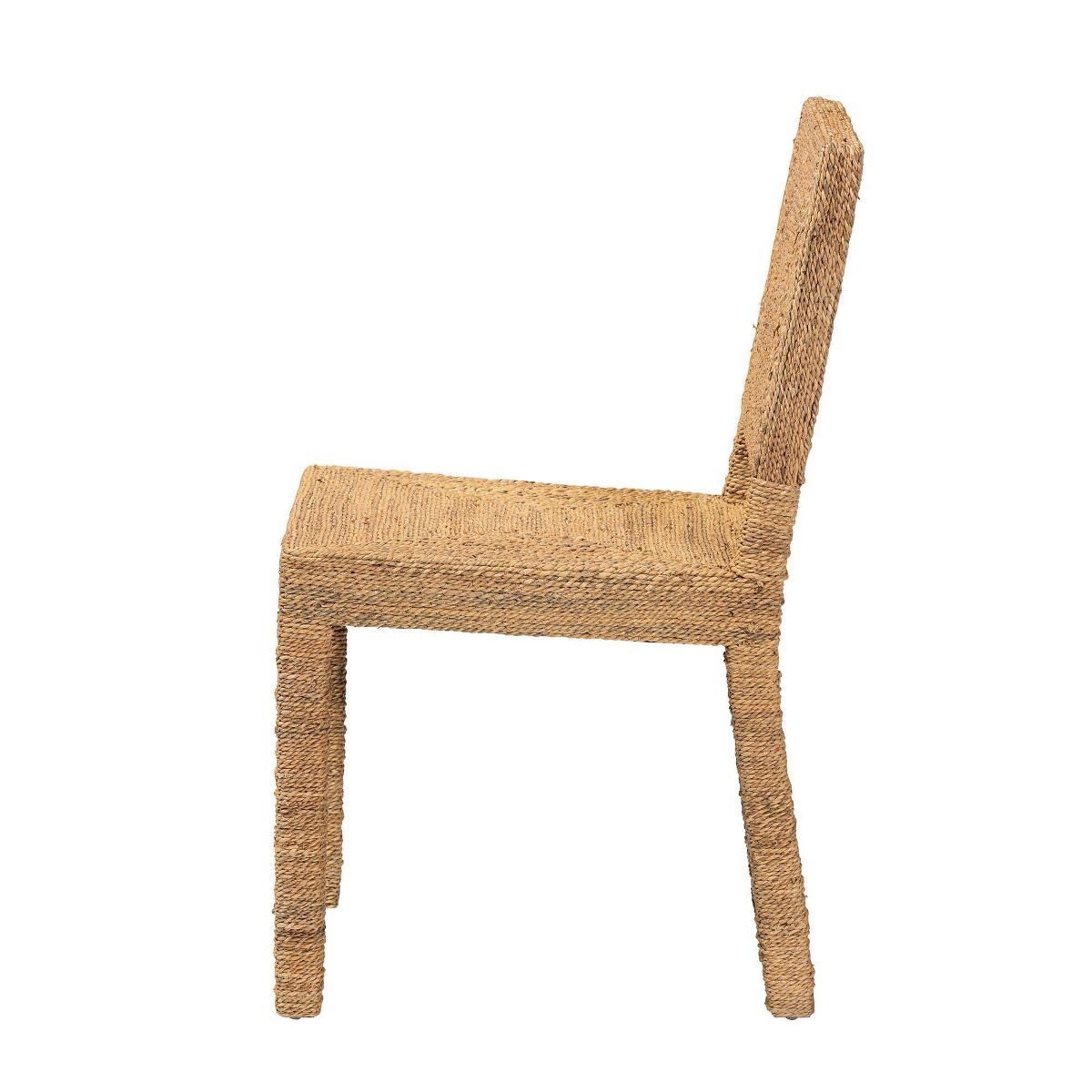 bali & pari Anfield Natural Seagrass and Mahogany Wood Dining Chair Natural: Solid Pattern, No Assembly Required - thumbnail 4