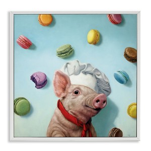 Stupell Industries Pig Chef with Playful Macarons, 17" x 17" - 1 of 4