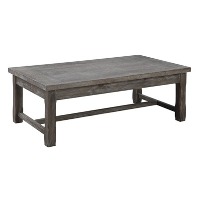 50" Coffee Table with Farmhouse Timber Legs in Gray - Wallace & Bay