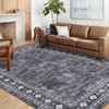 Washable Modern Bordered Rug Non Slip Low Pile Rug Soft Contemporary Throw Floor Cover Foldable Indoor Carpet for Living Room Bedroom Playroom - 3 of 4