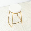 Mid-Century Modern Boucle Fabric Stool with Upholstered Seat and Durable Frame for Kitchen, Bar, or Dining Area - 4 of 4