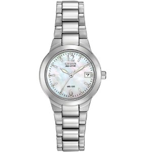 Citizen Ladies Eco-Drive Dress Classic Watch, Mother of Peal Dial, Silver-Tone Stainless Steel Bracelet - 1 of 4