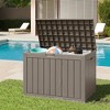 MAYEERTY 45 Gallon Large Capacity Outdoor Deck Box for Patio Furniture Cushions, Pillow with Wheels, Light Brown - 3 of 4