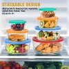 LunaLulinlk 14-Piece Glass Food Storage Container Set - 7, 4, 2, and 1 Cup Round Containers with Lids, BPA Free - 3 of 4