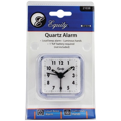 Compact Clear Acrylic Quartz Alarm Clock