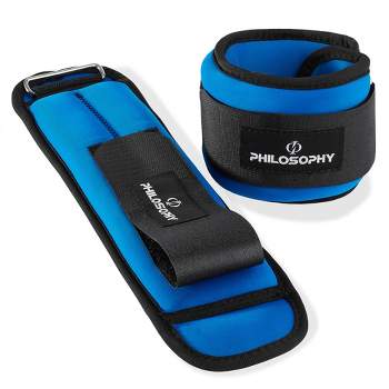 Philosophy Gym Adjustable Ankle/Wrist Weights, Set of 2 - 2.5 lb Each, 5 lb Total for Strength Training and Fitness