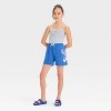 Girls' Disney Stitch Graphic Terry Shorts - Blue - 4 of 4