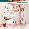 Kids Vanity Set, Pretend Play Girls Vanity Table and Chair Set with Lighted Mirror, Stool, and Wood Makeup Playset - 4 of 4