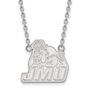 Black Bow Jewelry 14k White Gold James Madison Dukes NCAA Necklace 18 Inch - 1 of 4