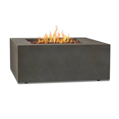 Baltic Square Natural Gas Fire Table - Gray - Real Flame