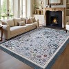 Machine Washable Boho Rug - Non-Slip Vintage Floral Low Pile Area Carpet for Living Room, Bedroom, Dining, Farmhouse, Playroom - 3 of 4