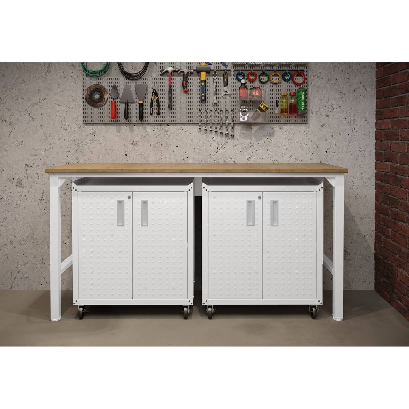 Manhattan Comfort Fortress 3pc Mobile Space Saving Garage Cabinet and Worktable Set 1.0 , 3 of 32