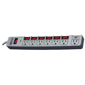 Tripp Lite ECO-Surge 1,080-Joules Energy-Saving Surge Protector, 7 Outlets, 6-Ft. Cord (Gray) - 1 of 4