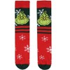 Dr. Seuss The Grinch Men's Grinch Face Snowflake with Stripe Adult Mid-Calf Crew Socks Fits Shoe Size 8-12 Multicolored - 2 of 3