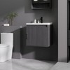 KTMBDW Floating Bathroom Vanity with Sink, Single Sink Wall Mounted Bathroom Vanity, White Ceramic Basin Top for Small Space - 3 of 4