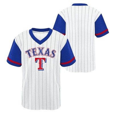 Mlb Texas Rangers Boys' White Pinstripe Pullover Jersey - Xs : Target