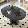 Farmhouse Dining Table Extendable Round Table with 14" Leaf for Kitchen, Dining Room 4S - ModernLuxe - image 3 of 4