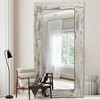 Lirago Distressed Solid Wood Wall Mirror Farmhouse/Rustic/Retro Mirror 71*31 Weathered White - 4 of 4