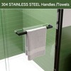 60x75 "Minimalist Double Door Design Shower Door, Matte Black Thick Border Design, Aluminum Alloy Square Groove - 2 of 4