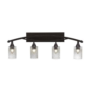Toltec Lighting Bow 4 - Light Vanity in  Bronze with 4" Clear Bubble Shade - 1 of 1