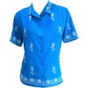 LA LEELA Women's Casual Blouse Shirt Solid Blouses Short Sleeve Button Down Dress Tops Tee Hawaiian Shirts for Women - 4 of 4