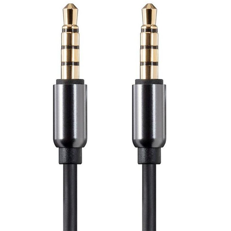Monoprice Audio Cable - 6 Feet - Black | Auxiliary 3.5mm TRRS Audio & Microphone Cable - Slim, Durable, Gold plated for smartphone, mp3 player, laptop, 3 of 6