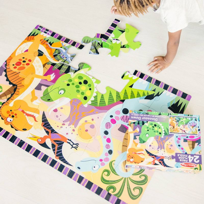 Melissa &#38; Doug Dinosaur Dawn Jumbo Jigsaw Floor Puzzle (24pc, 2 x 3 feet), 6 of 11