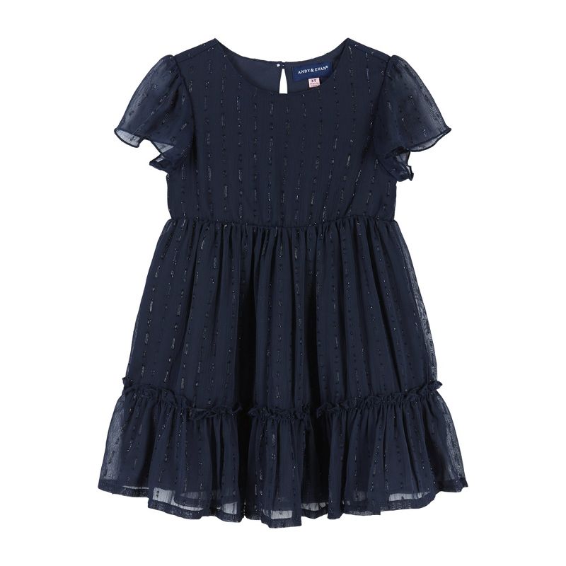 Andy & Evan  Toddler Girls Navy Holiday Dress, 1 of 6