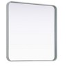 Elegant Lighting Contour Metal Square Mirror 30x30 in Silver - 4 of 4