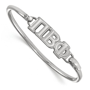 Black Bow Jewelry Sterling Silver Pi Beta Phi Greek Life Bangle Bracelet 7 Inch - 1 of 3